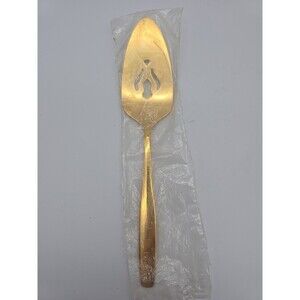 Rogers Cutlery Golden Modern Living Gold Electroplate Silverware Pie Server Cake